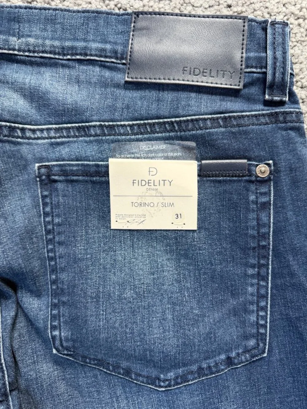 Fidelity Denim Torino Slim in Romeo Vintage Blue - Men's Sz. 36* - New With Tags